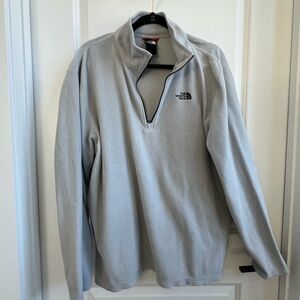 The North Face Men's Microfiber Fleece Half Zip Pullover Size XL In Light Gray